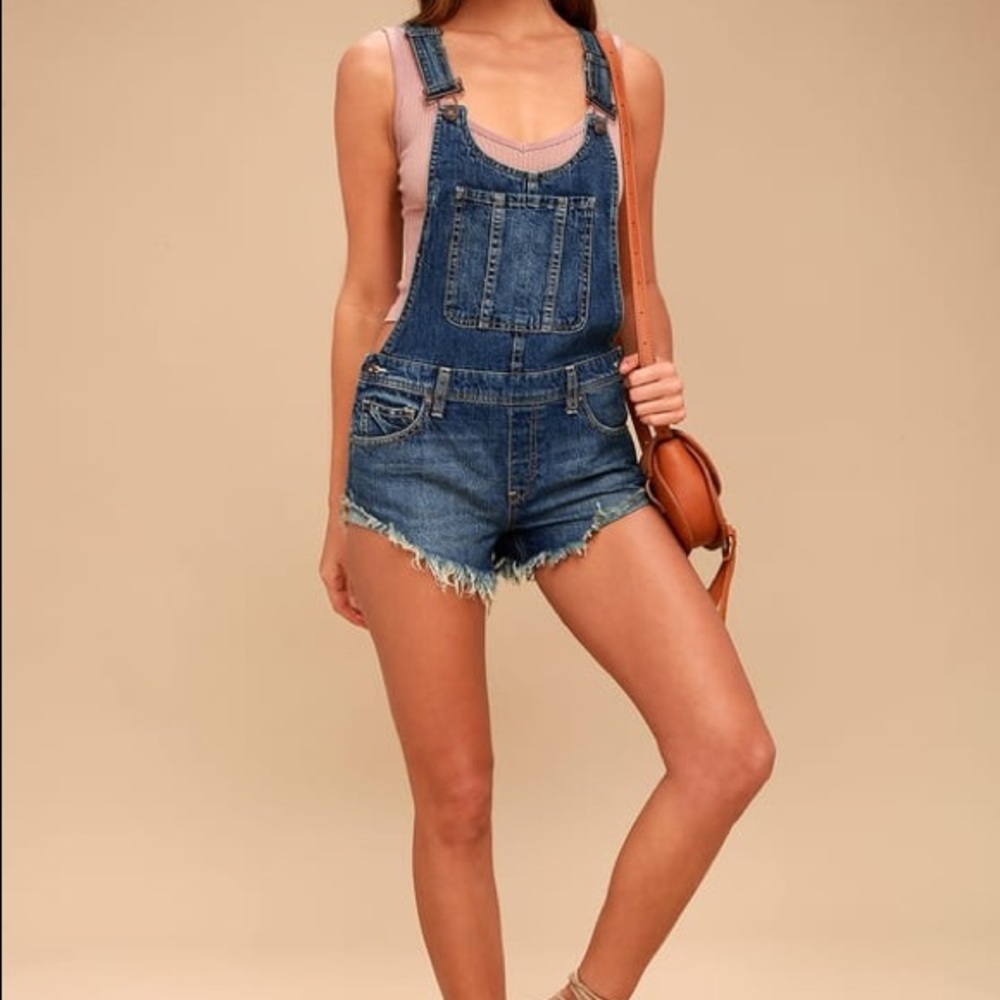 Free people short overalls
